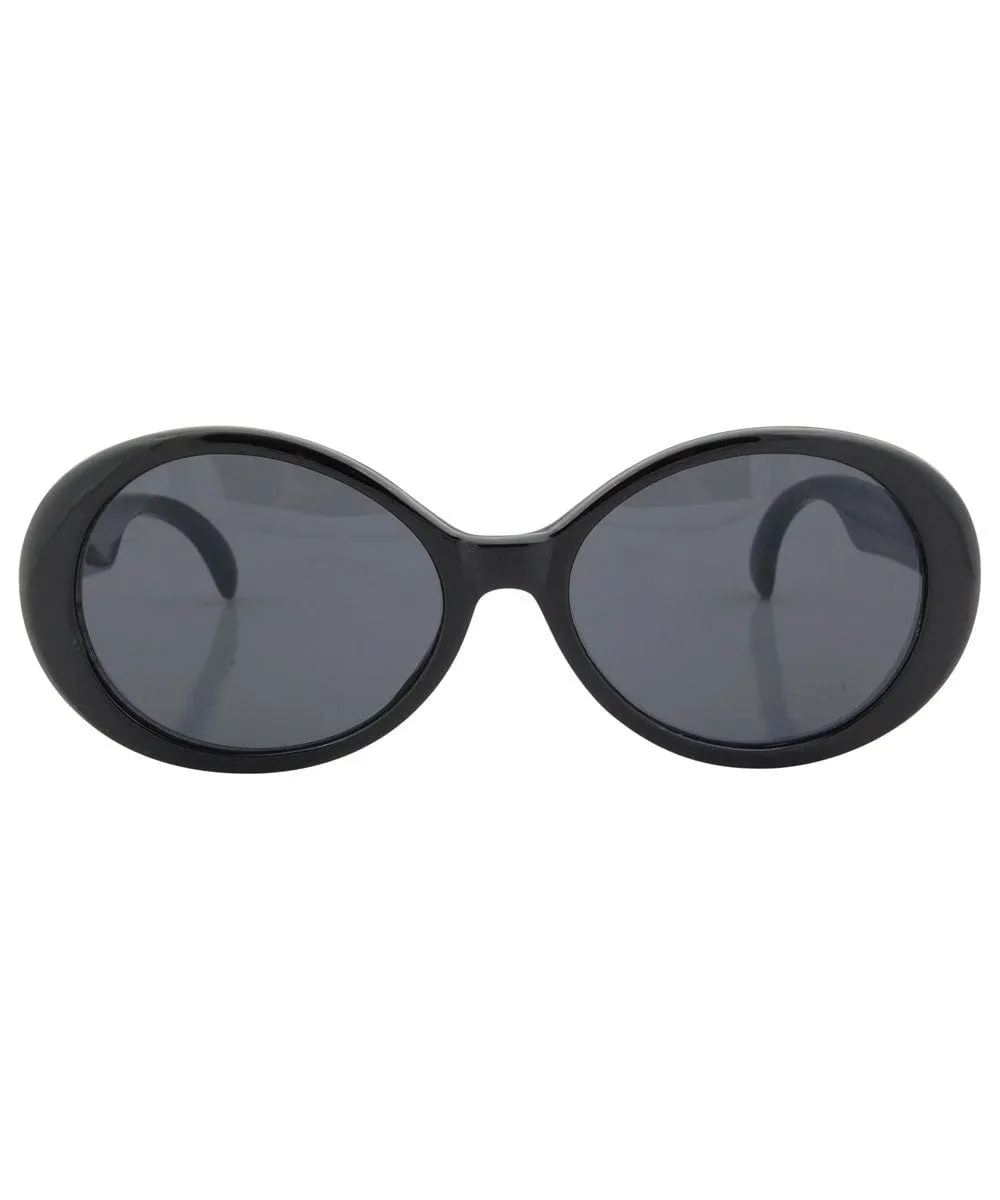 WHATEVER Black Oval Sunglasses sold by Giant Vintage product image thumbnail 3