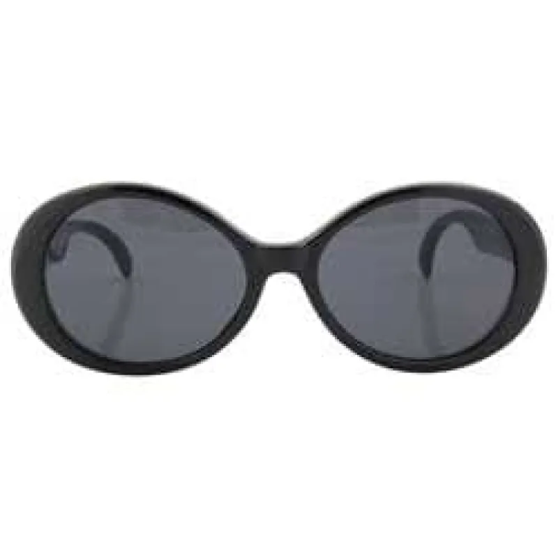 WHATEVER Black Oval Sunglasses sold by Giant Vintage