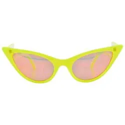 QUIZZY Yellow Cat-Eye Sunglasses sold by Giant Vintage