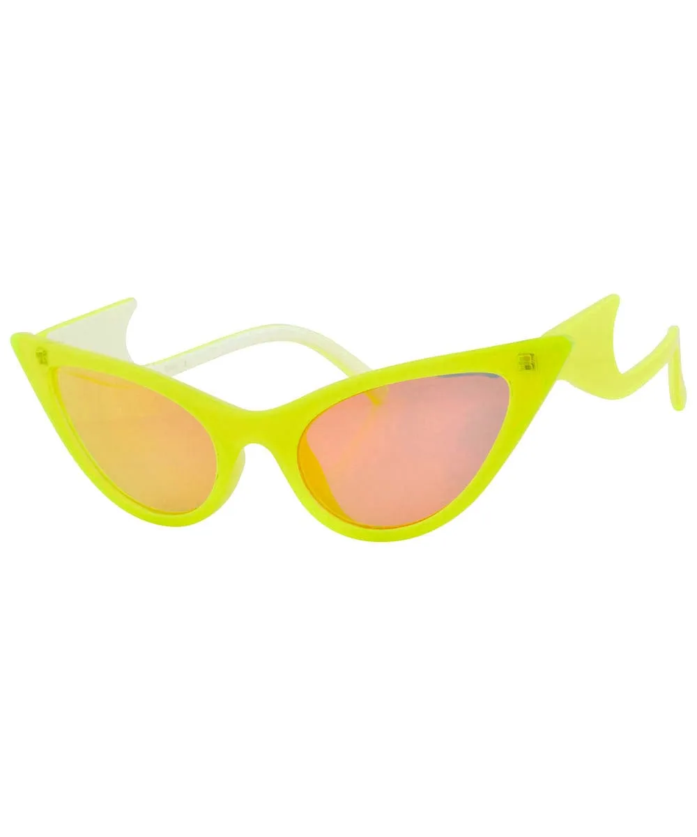 QUIZZY Yellow Cat-Eye Sunglasses sold by Giant Vintage product image thumbnail 2