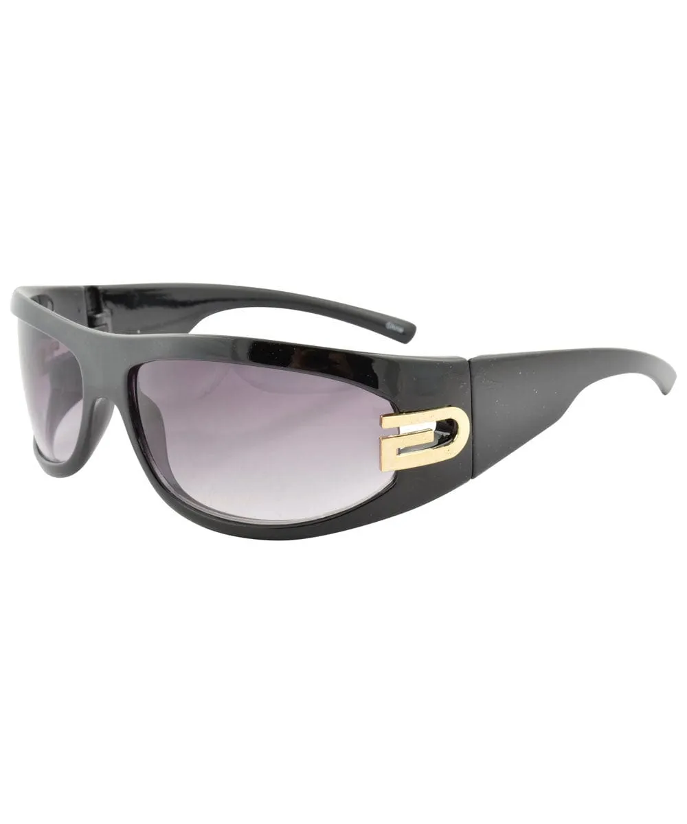 VISIBLE Black/Gold Oversized Sunglasses sold by Giant Vintage product image thumbnail 3