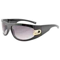 VISIBLE Black/Gold Oversized Sunglasses sold by Giant Vintage