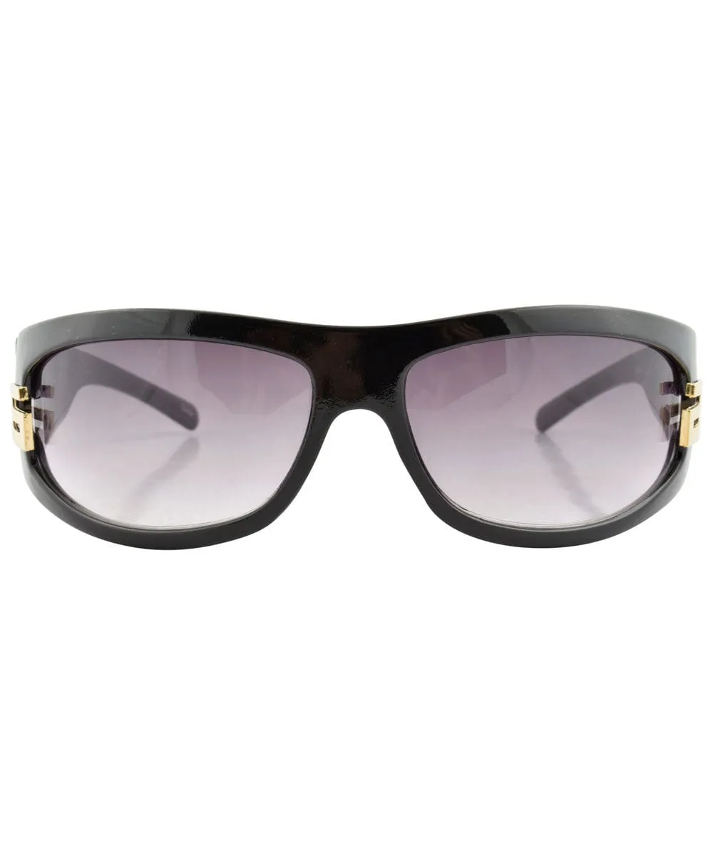 VISIBLE Black/Gold Oversized Sunglasses sold by Giant Vintage product image thumbnail 2