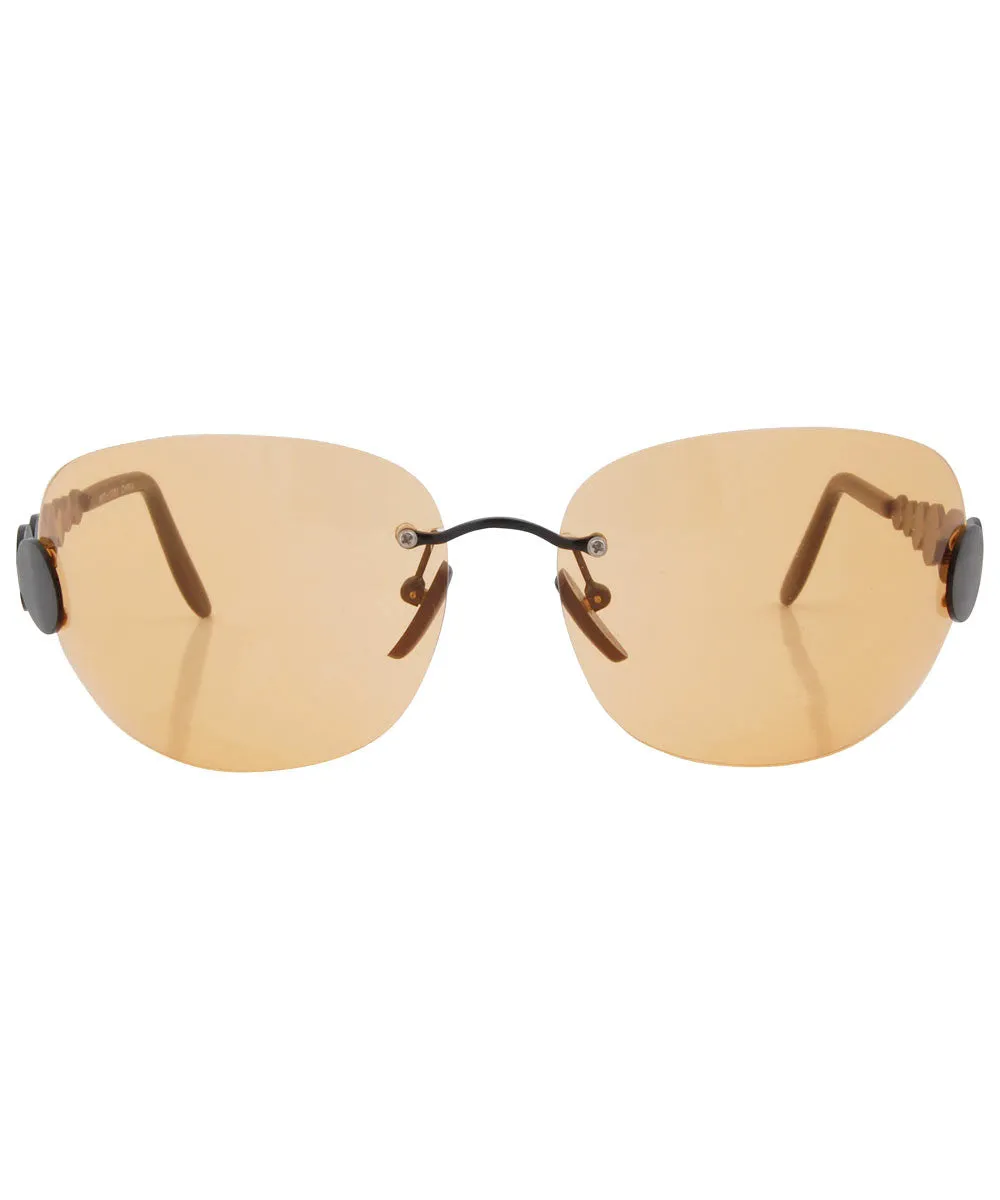 TASTY Orange/black Rimless Sunglasses sold by Giant Vintage product image thumbnail 3