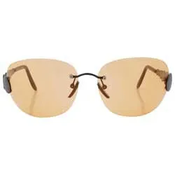 TASTY Orange/black Rimless Sunglasses sold by Giant Vintage