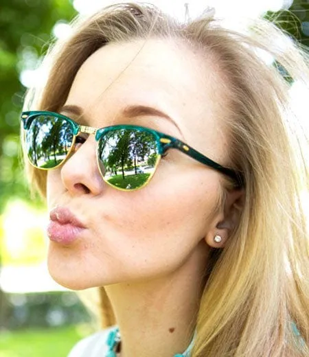 SOHO Green Rainbow Browline Sunglasses sold by Giant Vintage product image thumbnail 3