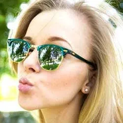 SOHO Green Rainbow Browline Sunglasses sold by Giant Vintage