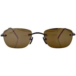 DEEPER Brown Rimless Sunglasses sold by Giant Vintage