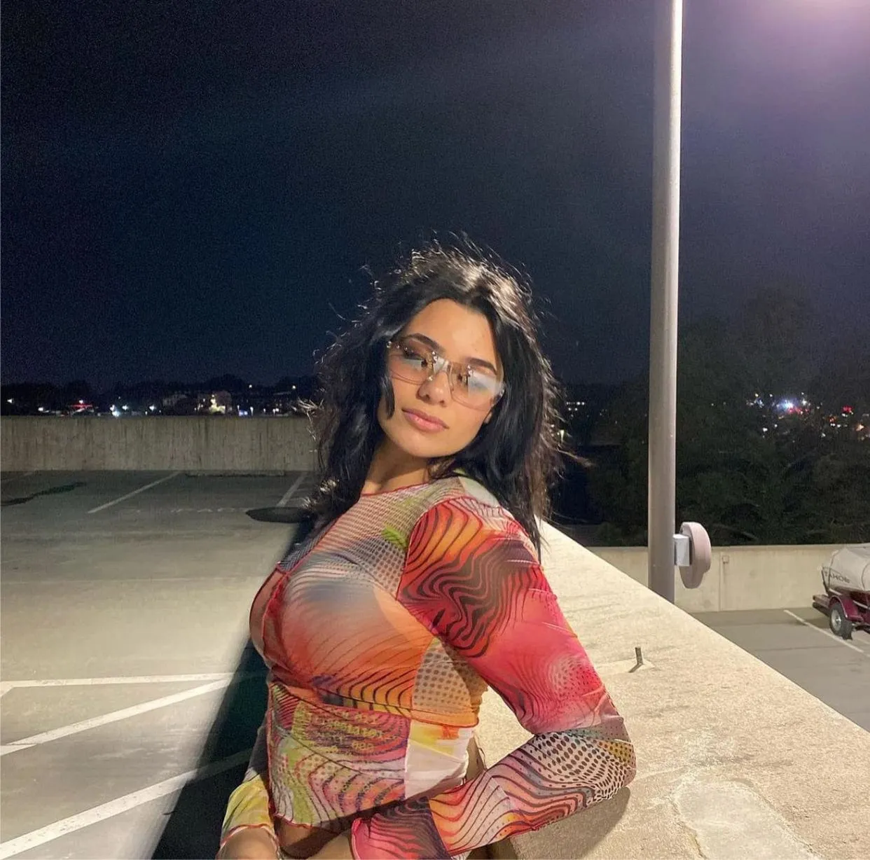 BOWIE Flash Rimless Fashion Sunglasses sold by Giant Vintage product image thumbnail 3