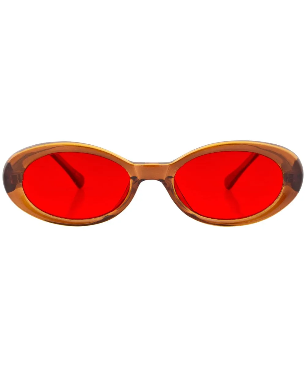 INSIGHT Brown/Red Oval Sunglasses sold by Giant Vintage product image thumbnail 3