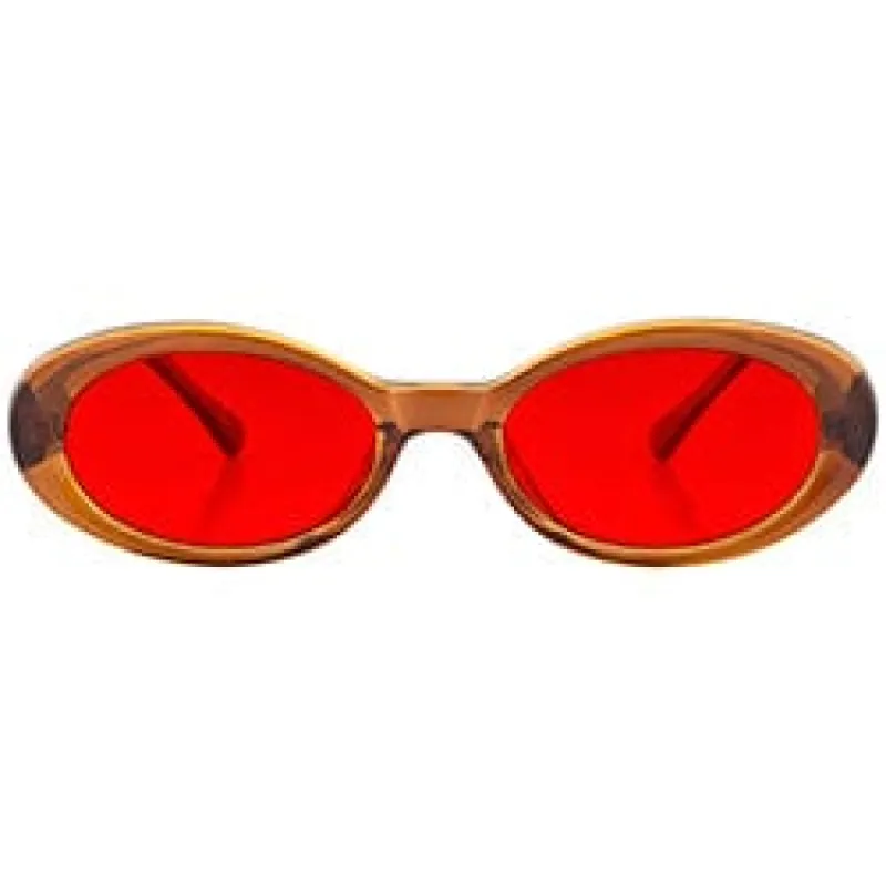INSIGHT Brown/Red Oval Sunglasses sold by Giant Vintage