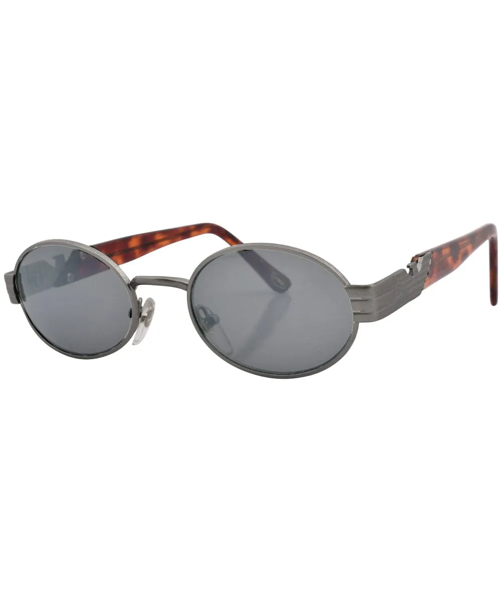 HOURS Gunmetal Oval Sunglasses sold by Giant Vintage product image thumbnail 3