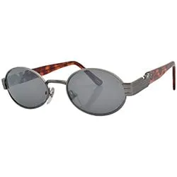 HOURS Gunmetal Oval Sunglasses sold by Giant Vintage