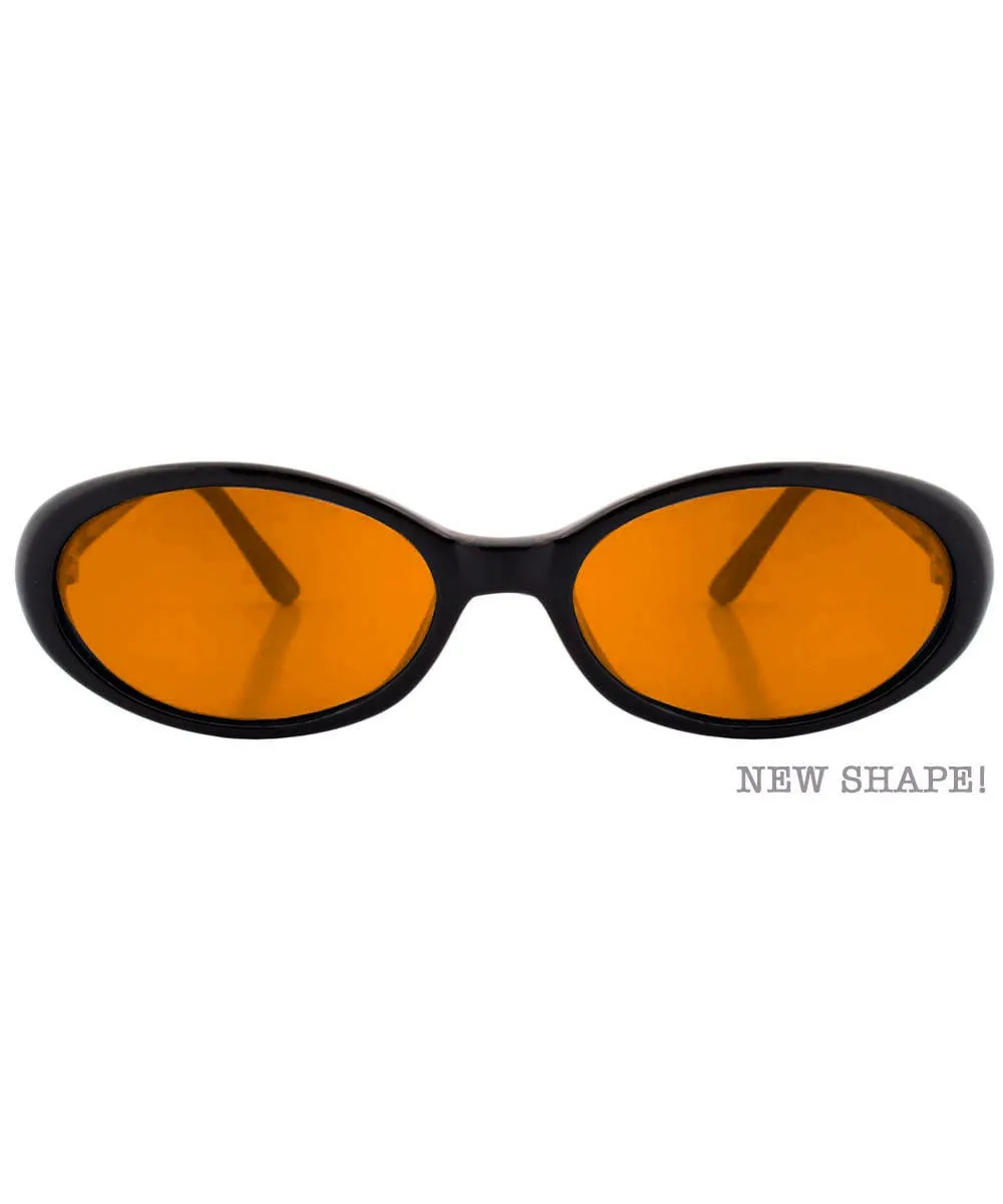 FUNKED Black/Orange Oval Sunglasses sold by Giant Vintage product image thumbnail 3