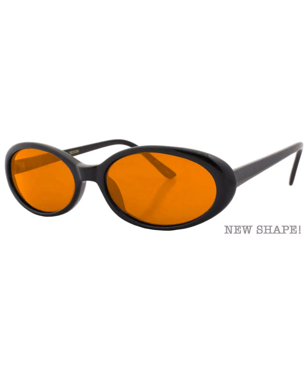 FUNKED Black/Orange Oval Sunglasses sold by Giant Vintage product image thumbnail 2