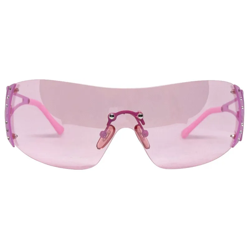 BARBZ Pink Rimless Fashion Sunglasses sold by Giant Vintage