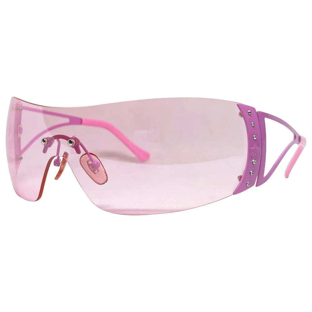 BARBZ Pink Rimless Fashion Sunglasses sold by Giant Vintage product image thumbnail 2