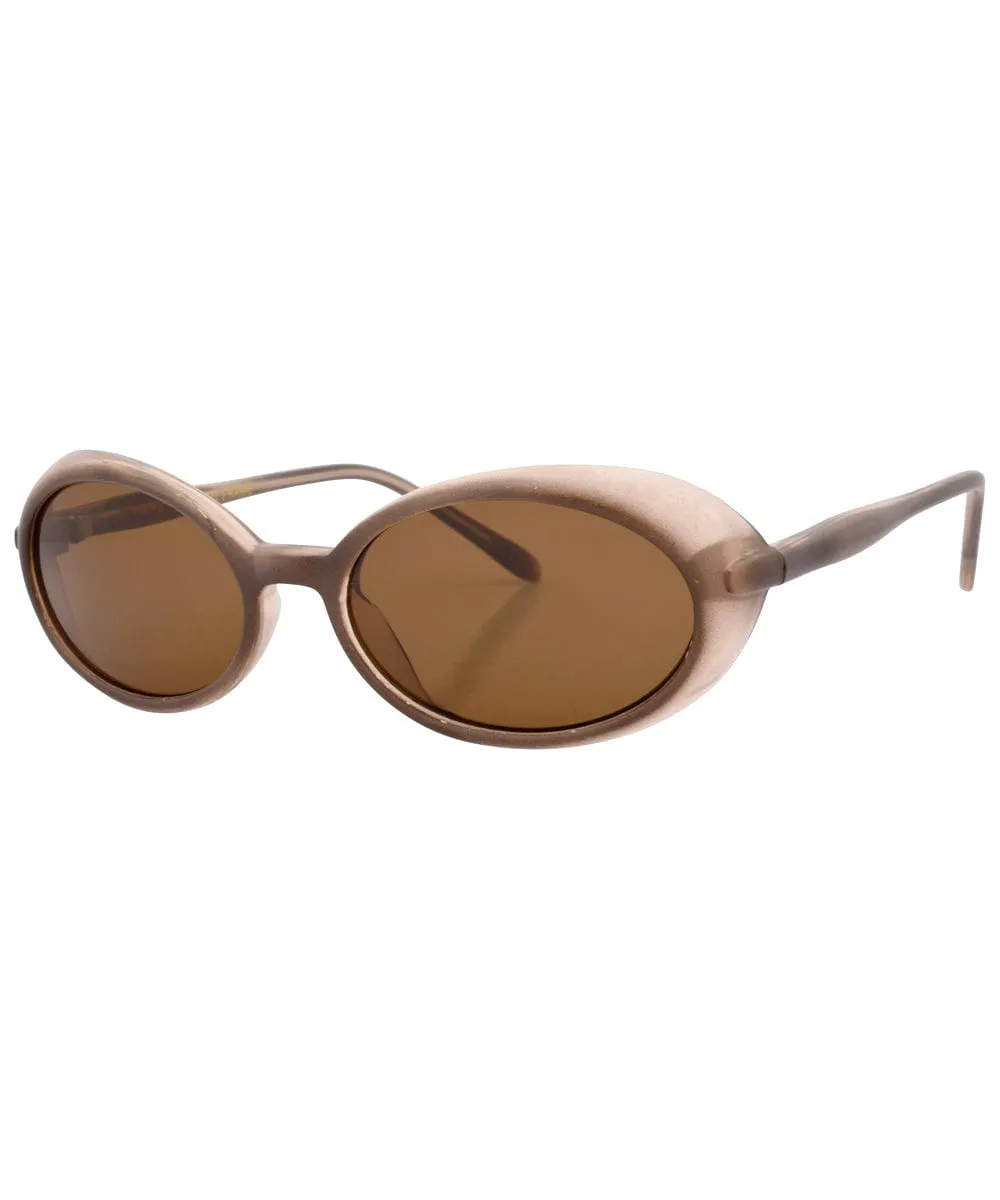 BOBBINS Brown Oval Sunglasses sold by Giant Vintage product image thumbnail 3