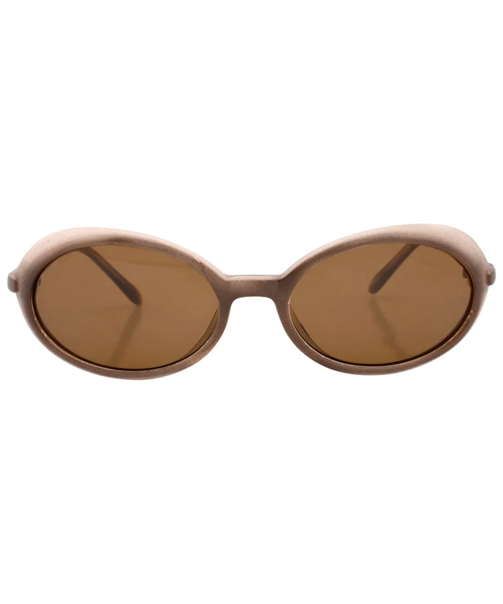 BOBBINS Brown Oval Sunglasses sold by Giant Vintage product image thumbnail 2