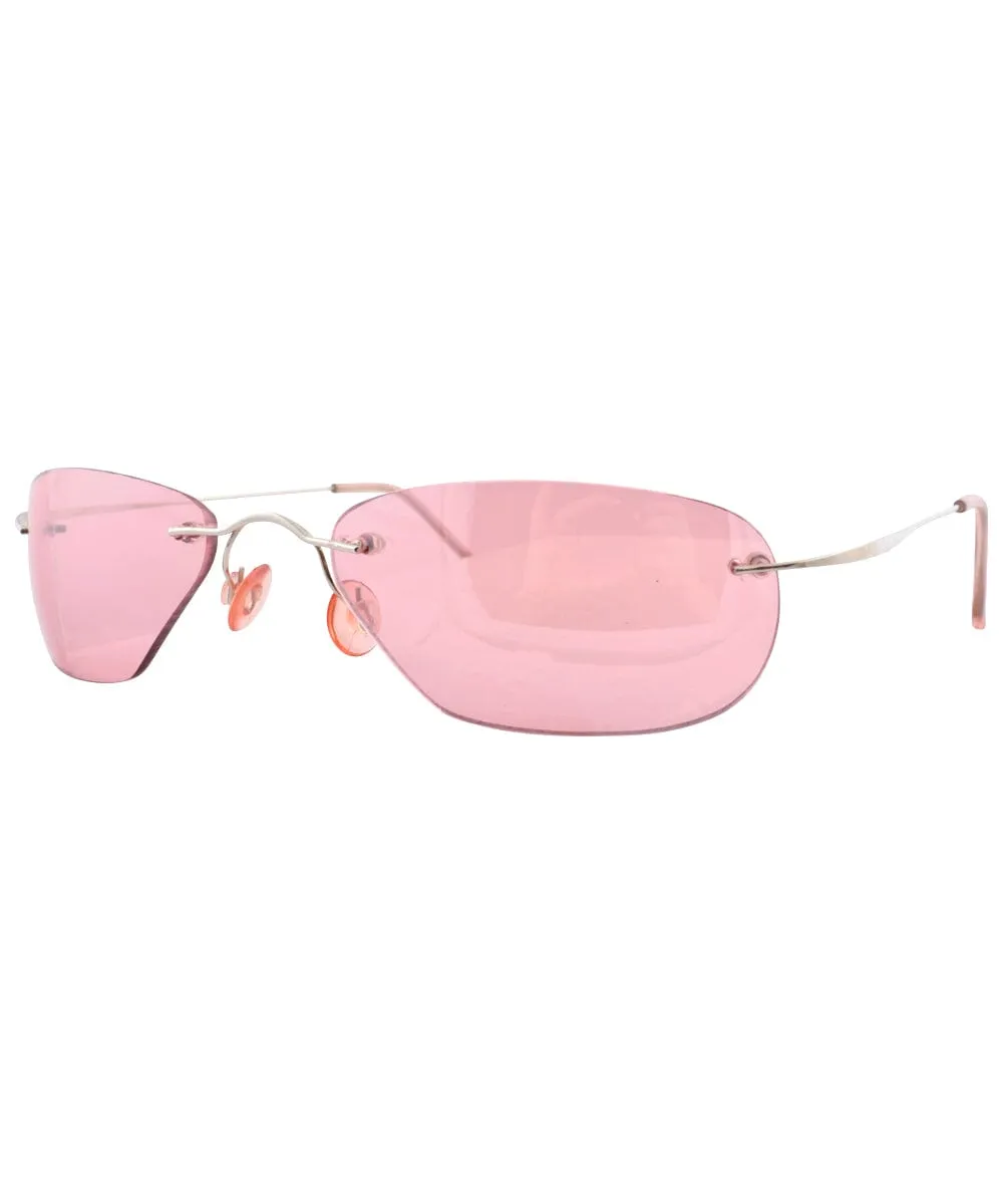 BINK Pink Rimless Sunglasses sold by Giant Vintage product image thumbnail 2