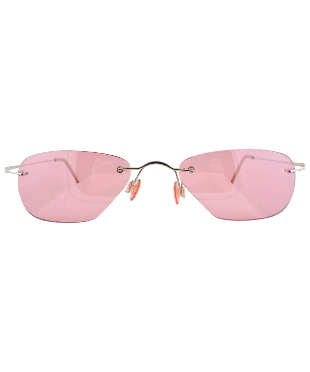 BINK Pink Rimless Sunglasses sold by Giant Vintage product image thumbnail 3