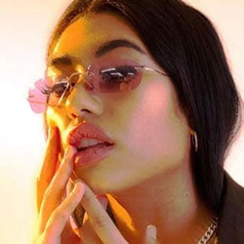 BINK Pink Rimless Sunglasses sold by Giant Vintage