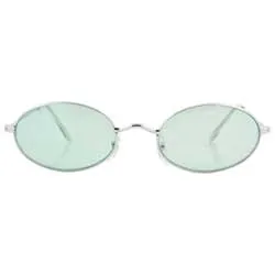 UPGRADE Silver/Green Oval Sunglasses sold by Giant Vintage