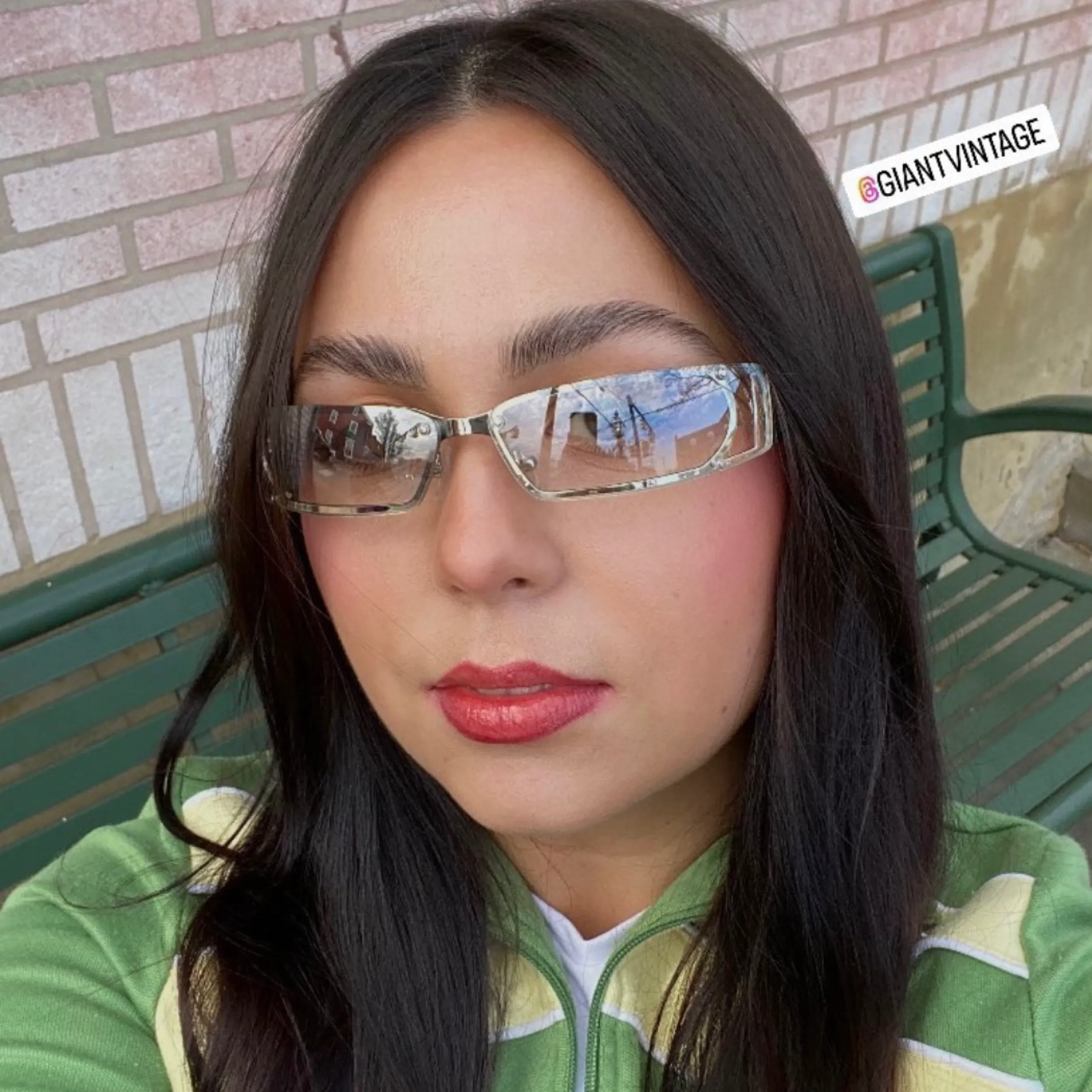 DOMINANT Rectangular 90s Sunglasses sold by Giant Vintage product image thumbnail 5