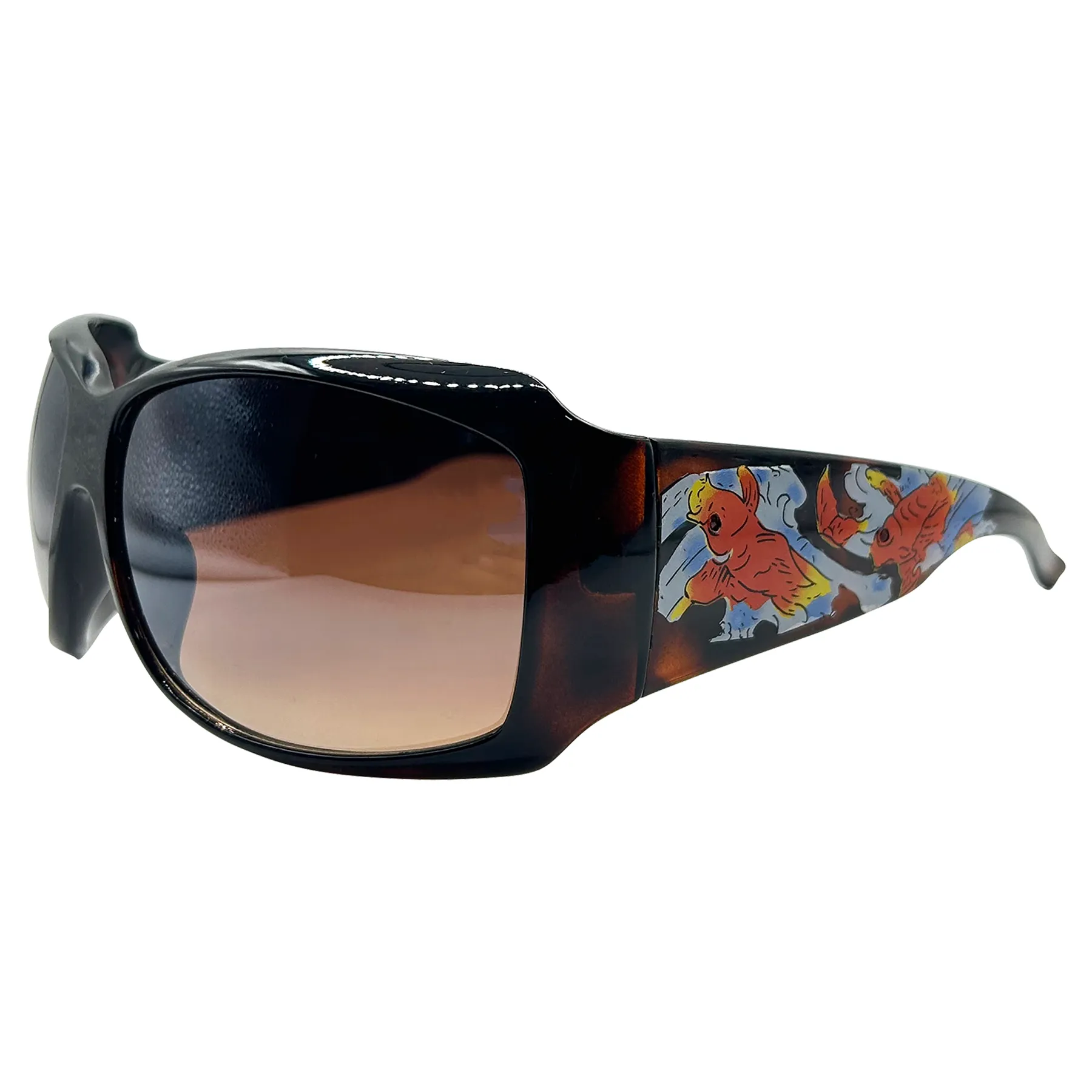 FORGIVE ME Bedazzled Tattoo Shield Y2K Sunglasses: COI Fish sold by Giant Vintage product image thumbnail 3