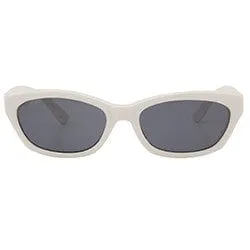 KURL White Cat-Eye Sunglasses sold by Giant Vintage