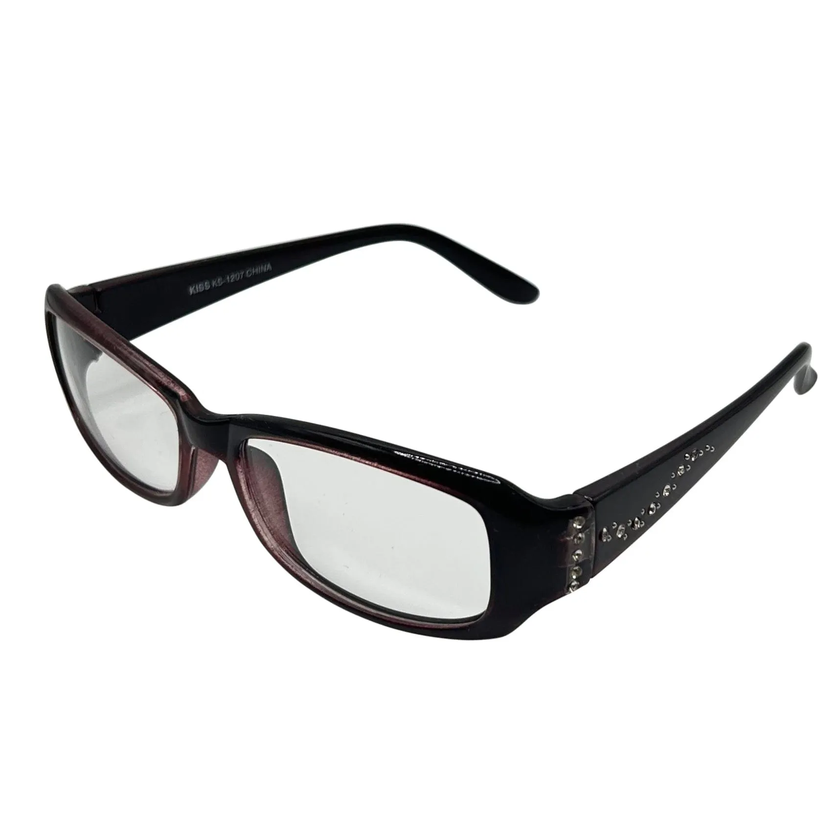 PRINCESSA Small Clear Rectangular 90s Glasses sold by Giant Vintage product image thumbnail 3