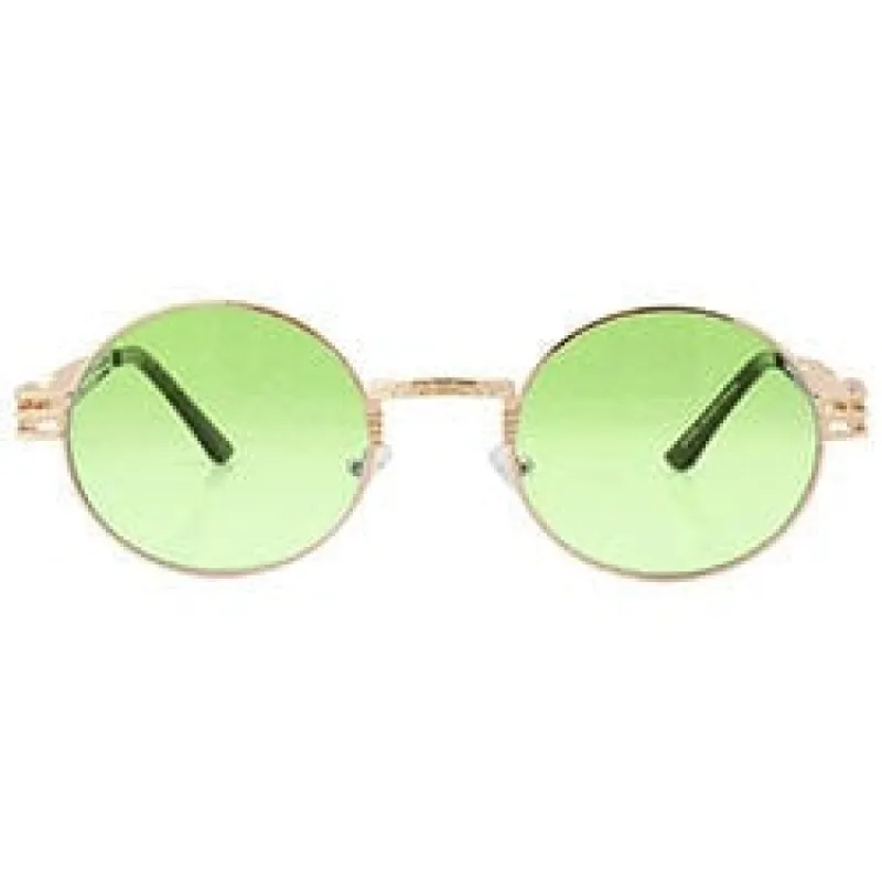 LUVAH Green/Gold Oval Sunglasses sold by Giant Vintage