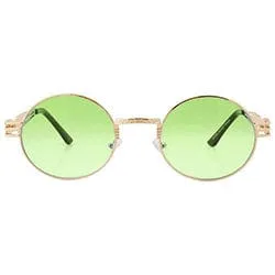 LUVAH Green/Gold Oval Sunglasses sold by Giant Vintage