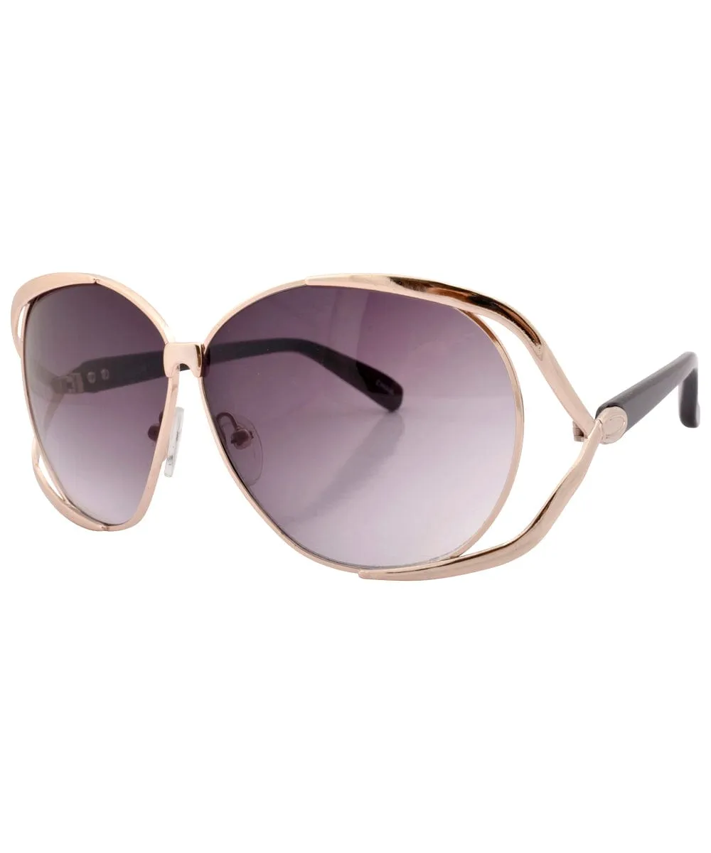 BIANCA Gold/Smoke Oversized Sunglasses sold by Giant Vintage product image thumbnail 2