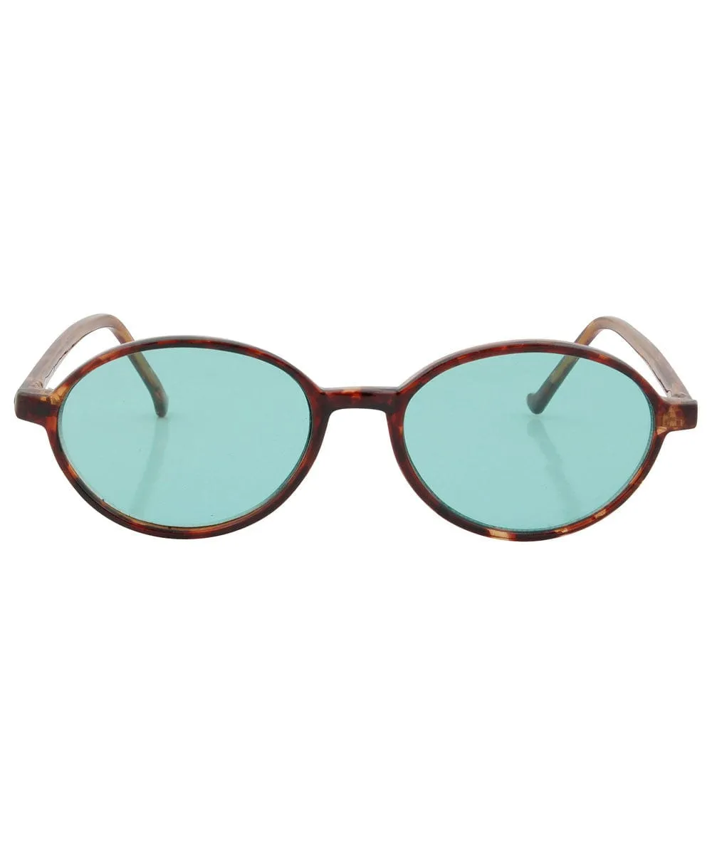 CARTER Demi/Green Oval Sunglasses sold by Giant Vintage product image thumbnail 3