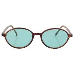 CARTER Demi/Green Oval Sunglasses sold by Giant Vintage