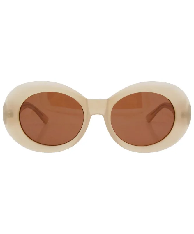 HEAVEN Frost/Brown Indie Oval 90s Sunglasses sold by Giant Vintage