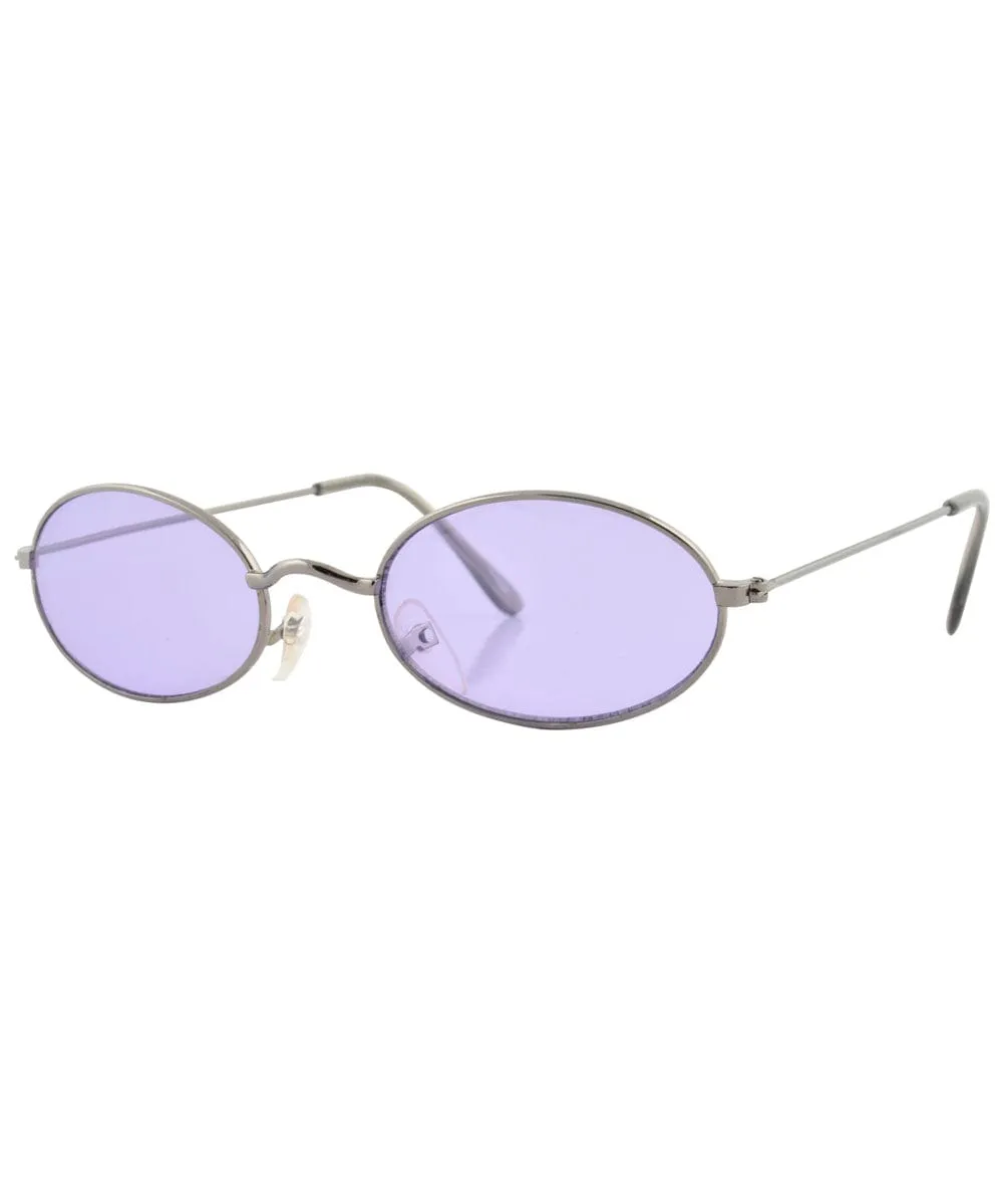 UPGRADE Gun/Purple Oval Sunglasses sold by Giant Vintage product image thumbnail 2