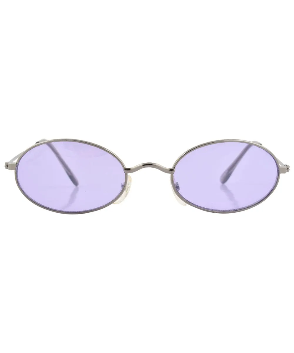 UPGRADE Gun/Purple Oval Sunglasses sold by Giant Vintage product image thumbnail 3