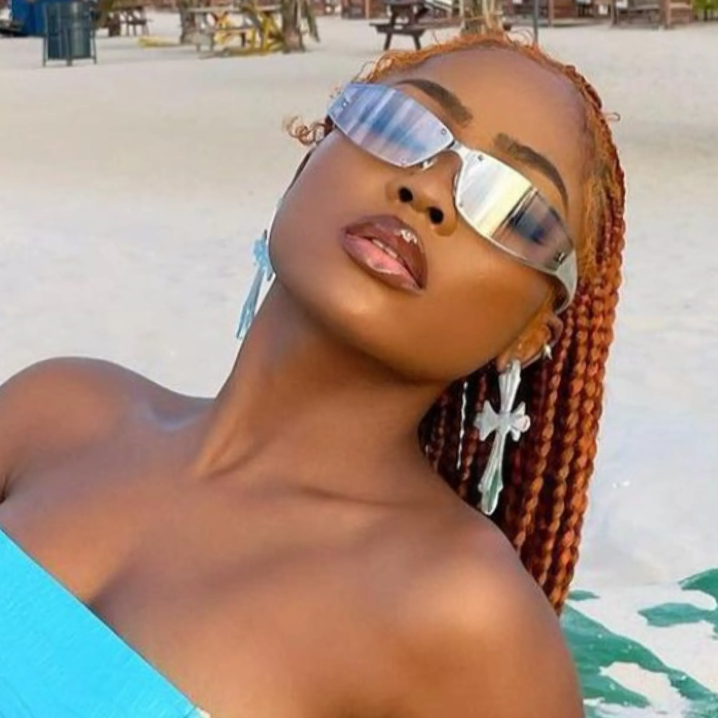 PAPYRUS Silver/Flash Sporty Wraparound Sunglasses sold by Giant Vintage product image thumbnail 2