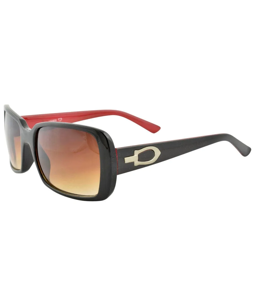 MIRANDA Black/Red Square Sunglasses sold by Giant Vintage product image thumbnail 3