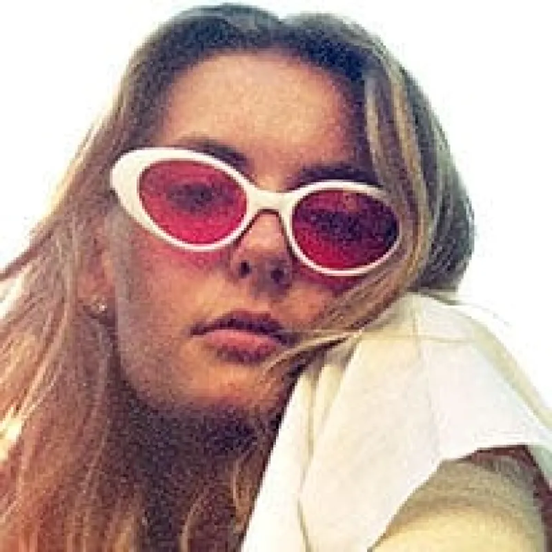 TABITHA White/Pink Cat-Eye Sunglasses sold by Giant Vintage