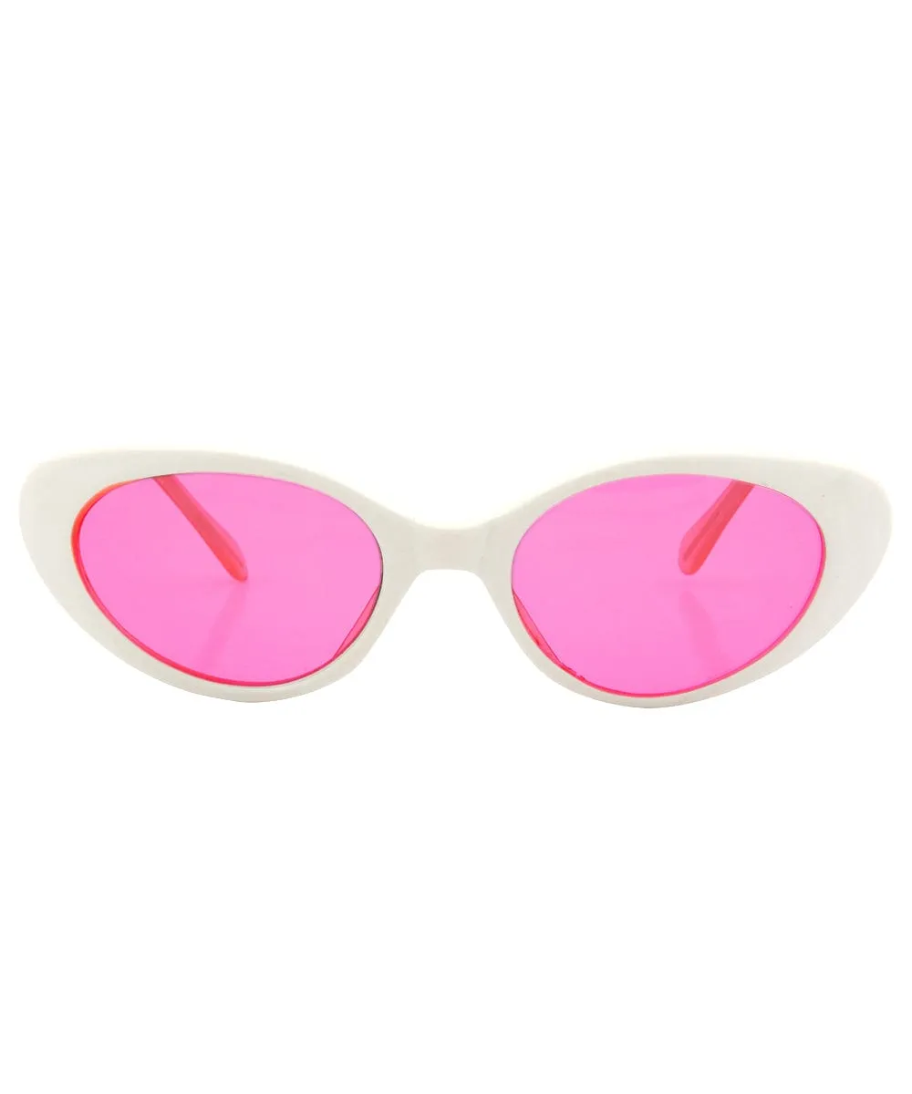 TABITHA White/Pink Cat-Eye Sunglasses sold by Giant Vintage product image thumbnail 3