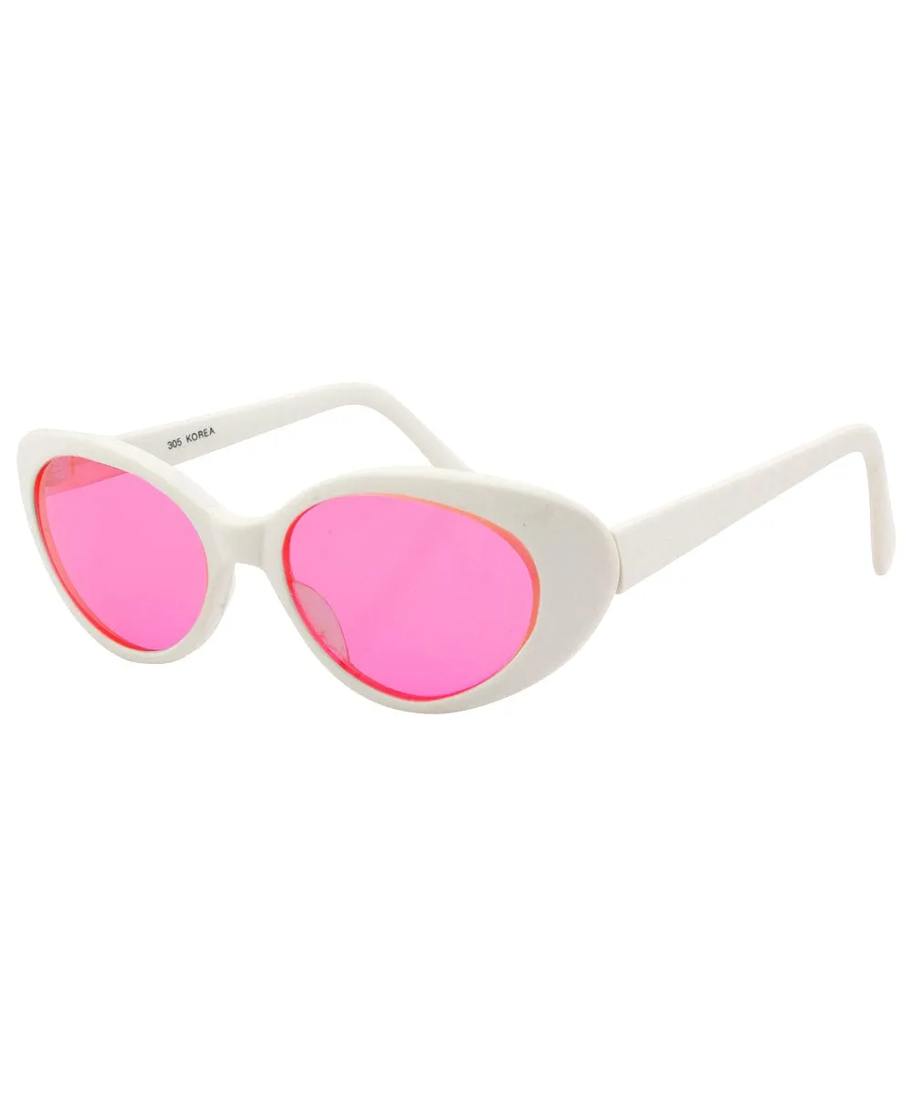 TABITHA White/Pink Cat-Eye Sunglasses sold by Giant Vintage product image thumbnail 2
