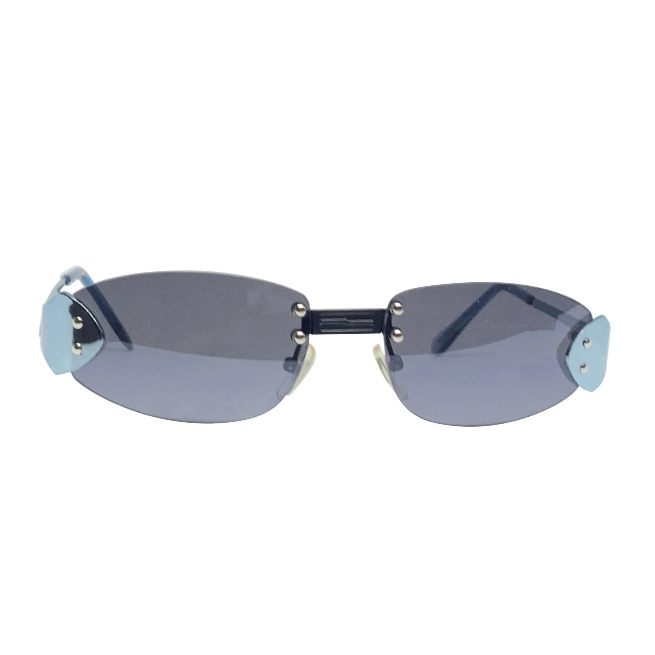 BERTHA Blue Rimless Sunnies sold by Giant Vintage product image thumbnail 3