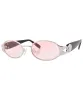 SLIPPERY Silver/Pink Oval Sunglasses sold by Giant Vintage