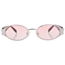 SLIPPERY Silver/Pink Oval Sunglasses sold by Giant Vintage