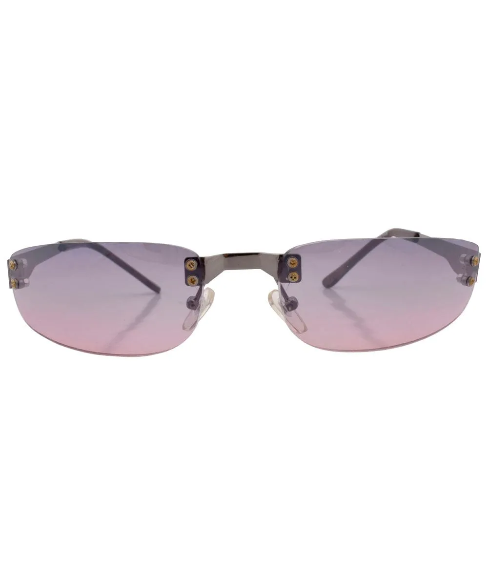 YOWZA Smoke/Pink Rimless Sunglasses sold by Giant Vintage product image thumbnail 2