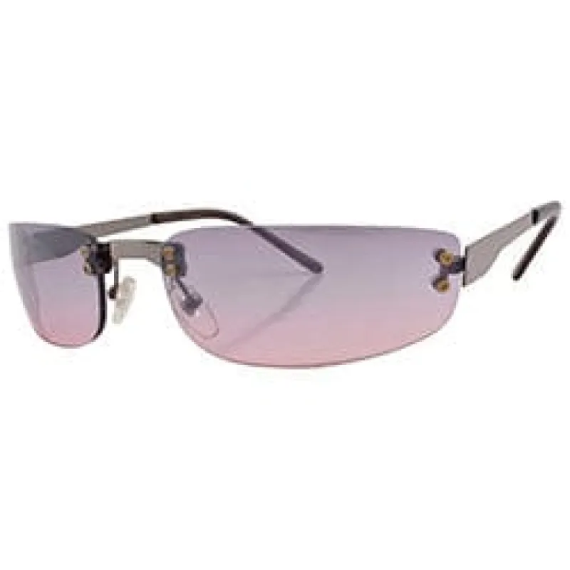 YOWZA Smoke/Pink Rimless Sunglasses sold by Giant Vintage