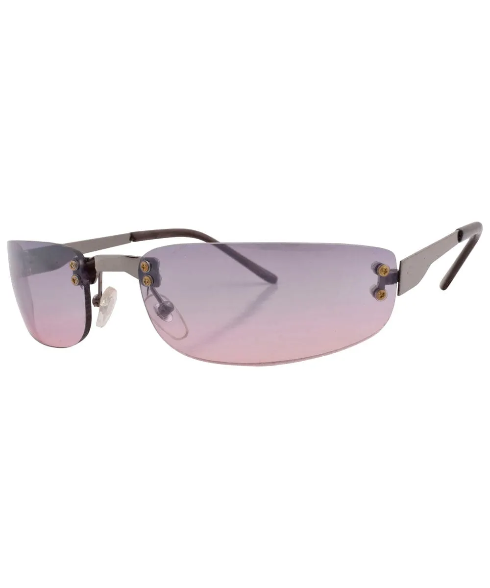 YOWZA Smoke/Pink Rimless Sunglasses sold by Giant Vintage product image thumbnail 3